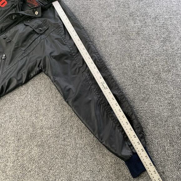 VTG 80s CBS Sports Daytona Upstream Racing Division Black Bomber Jacket Medium - Picture 13 of 15